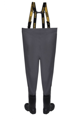 Spodniobuty wodery wędkarskie wzmocnione PROS Premium SZARY roz. 41
