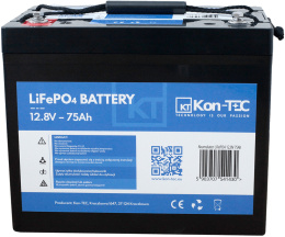 Akumulator LITOWY 75Ah KON-TEC LIFEPO4 12V
