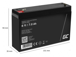 Akumulator AGM Green Cell 6V 7Ah do echosond kasy fiskalnej zabawek