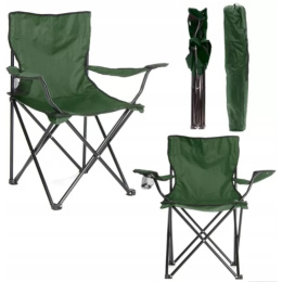 Krzesło turystyczne składane wędkarskie fotel slim + pokrowiec 80cm OLIVE