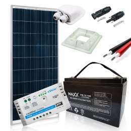Zestaw zasilania solarnego na kamper z akumulatorem 100Ah - Moc 165W Maxx