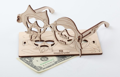 Okulary Pirat Drewniane Puzzle 3D Mr.Playwood