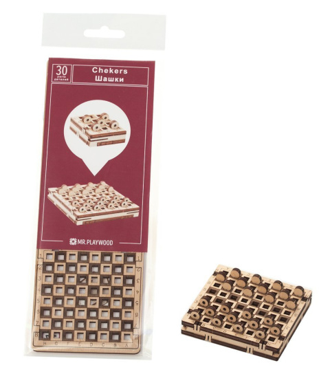 Warcaby Drewniane Puzzle 3D Mr.Playwood