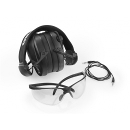 Ochronniki słuchu aktywne RealHunter Active PRO czarne + okulary