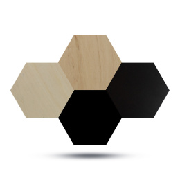 Panele ścienne, Hexagon, 3D, drewno