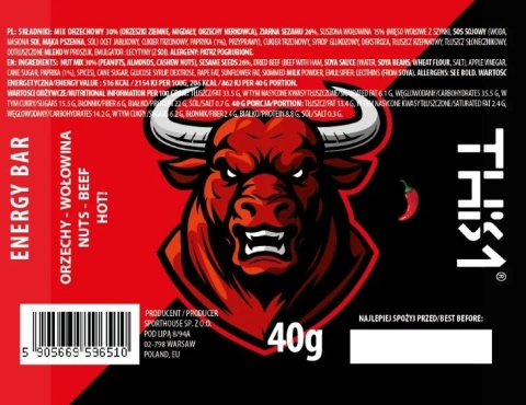 BATON ENERGETYCZNY ORZECHY-WOŁOWINA HOT (ostry) THIS-1