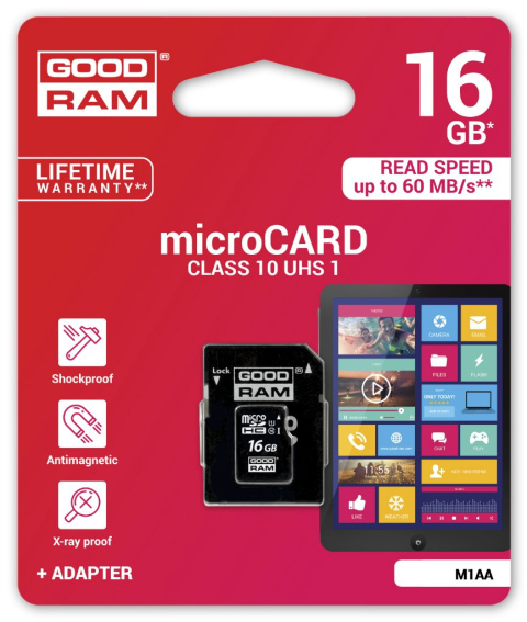 Karta Goodram Micro SDHC 16GB Class 10 + adapter SD