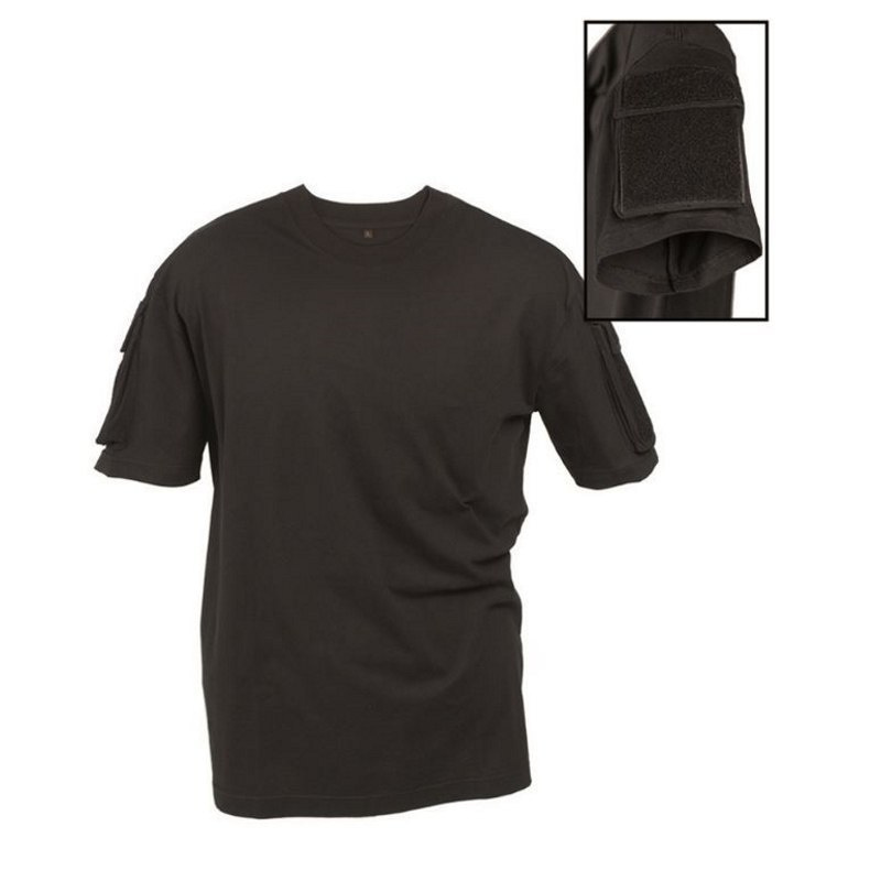 Koszulka taktyczna BLACK z rzepami XXXL