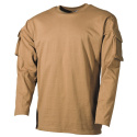 Koszulka taktyczna COYOTE z rzepami długi rękaw-XL
