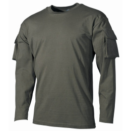Koszulka taktyczna OLIVE z rzepami długi rękaw -XL